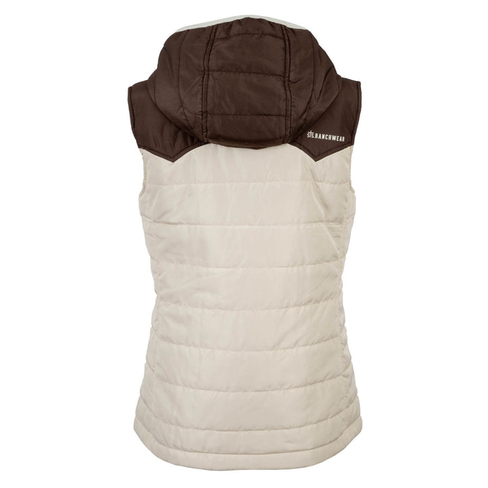 STS Ranchwear Womens Rowan Cream/Brown 100% Polyester Softshell Vest