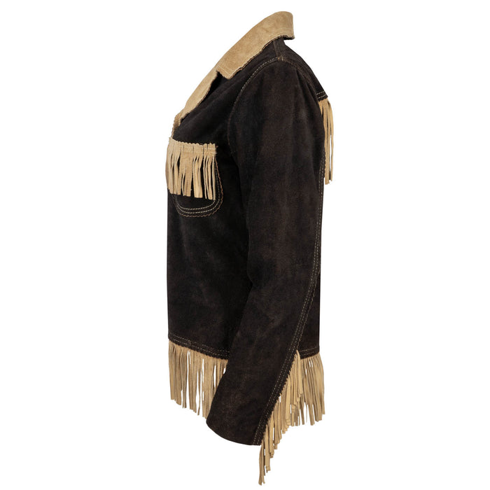 STS Ranchwear Womens Ponderosa Chocolate/Beige Suede Leather Jacket