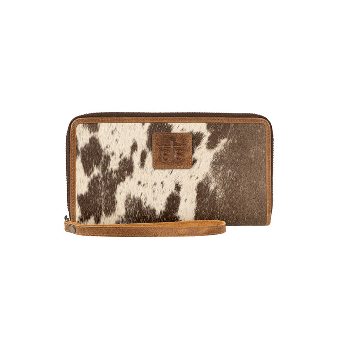 STS Ranchwear Womens Vaquero Bentley Cowhide/Tan Leather Zip Around Wallet