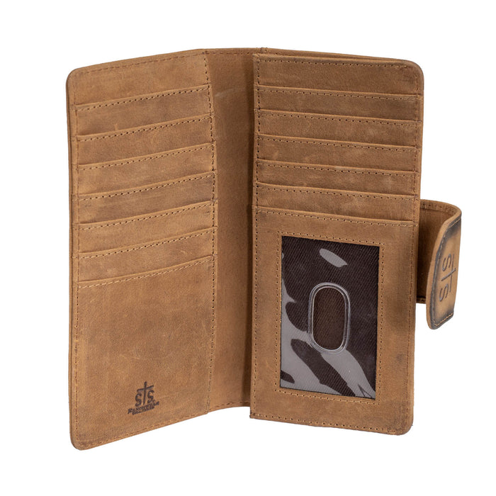 STS Ranchwear Womens Baroness Basic Bliss Carlin Veg-Tan Leather Bifold Wallet
