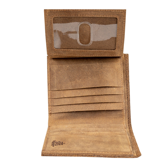 STS Ranchwear Mens Foreman Double ID Veg-Tan Leather Bifold Wallet