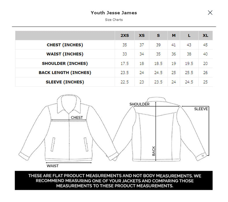 STS Ranchwear Youth Girls Jesse James Dark Toffee Brown Leather Leather Jacket