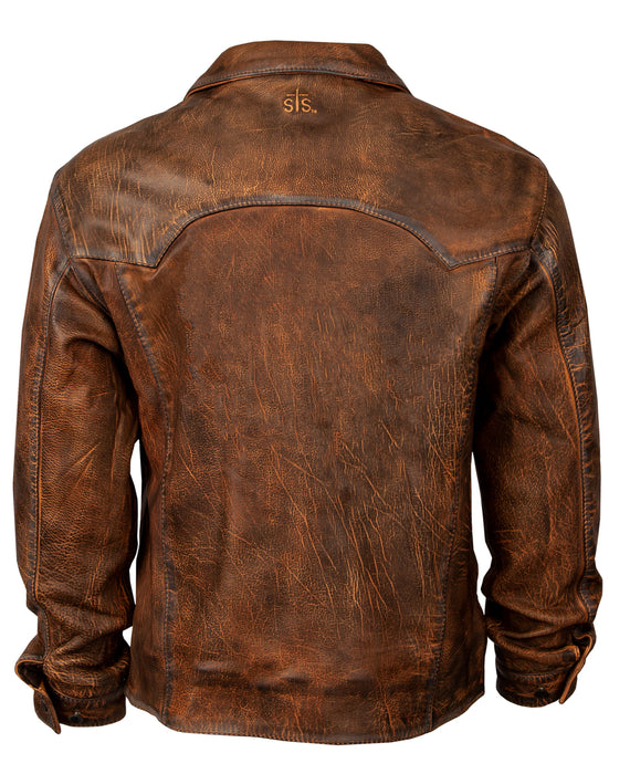 STS Ranchwear Youth Girls Jesse James Dark Toffee Brown Leather Leather Jacket