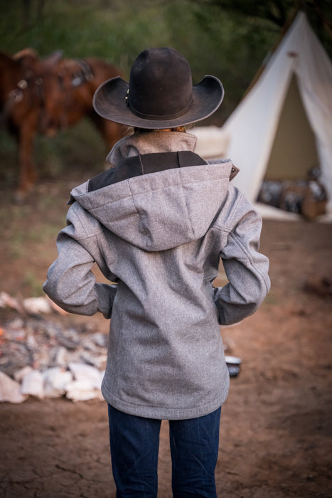 STS Ranchwear Youth Unisex Weston Heather Gray Poly/Spandex Softshell Jacket