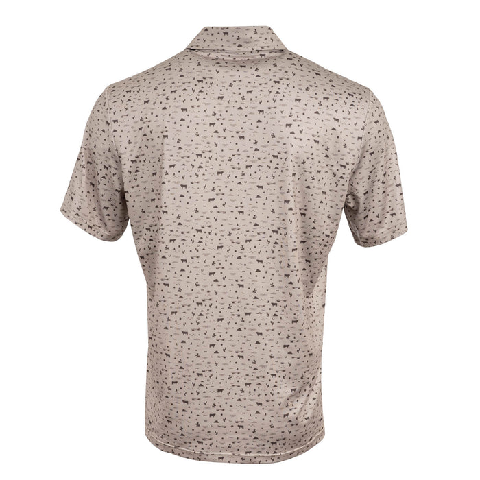 STS Ranchwear Mens Fairway Sand/Chocolate Poly/Spandex S/S Polo Shirt
