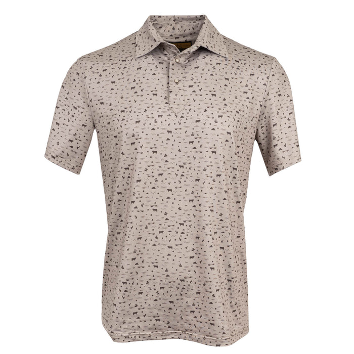 STS Ranchwear Mens Fairway Sand/Chocolate Poly/Spandex S/S Polo Shirt