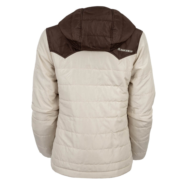 STS Ranchwear Womens Rowan Cream/Brown 100% Polyester Softshell Jacket
