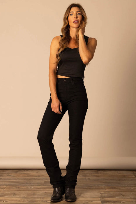Kimes Ranch Womens Sarah Black Black Cotton Blend Jeans