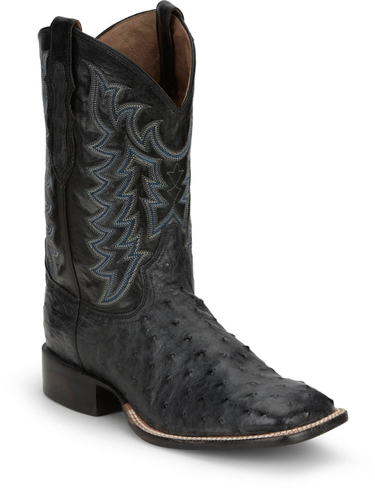 Tony Lama Mens Vale 11in Grey Full Quill Ostrich Cowboy Boots