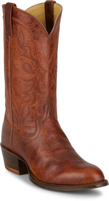 Tony Lama Mens Marco 12in Western Cognac Goat Leather Cowboy Boots