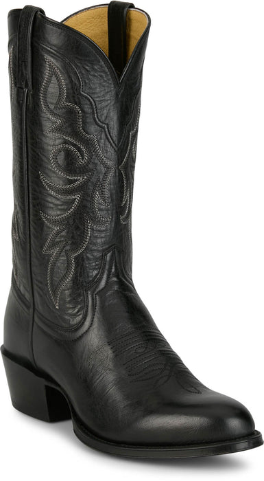 Tony Lama Mens Marco 12in Western Black Goat Leather Cowboy Boots