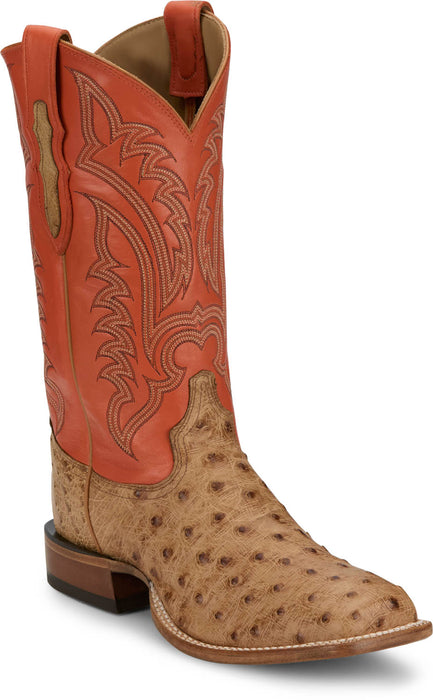 Tony Lama Mens Damilano 13in Western Umber Full Quill Ostrich Cowboy Boots