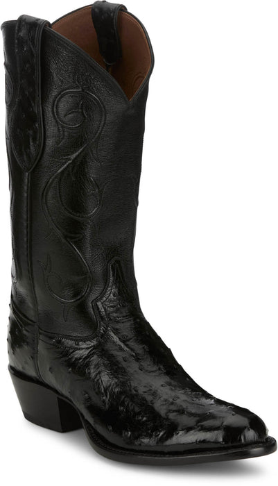 Tony Lama Mens Memphis 13in Midnight Full Quill Ostrich Cowboy Boots