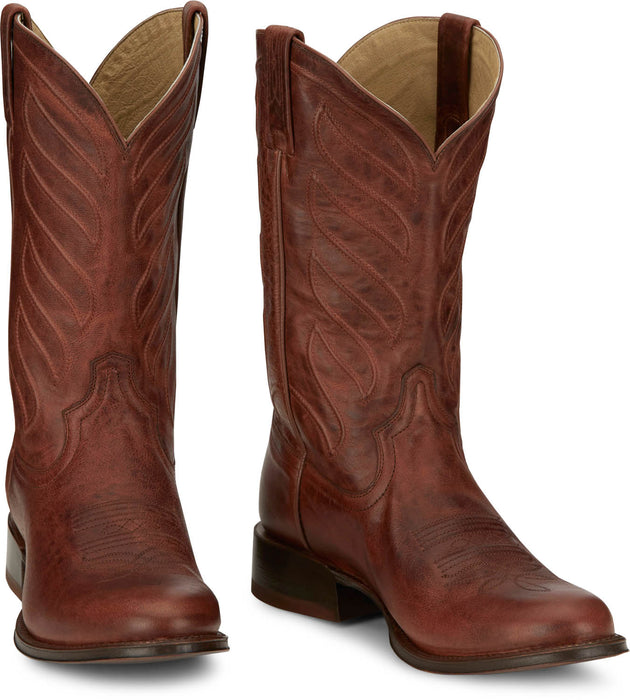 Tony Lama Mens Lenado 12in Western Cognac Leather Cowboy Boots