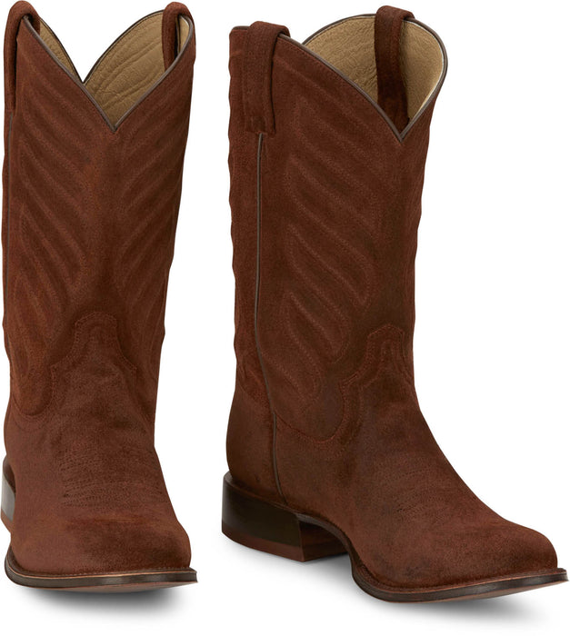 Tony Lama Mens Amado 12in Western Cognac Suede Cowboy Boots