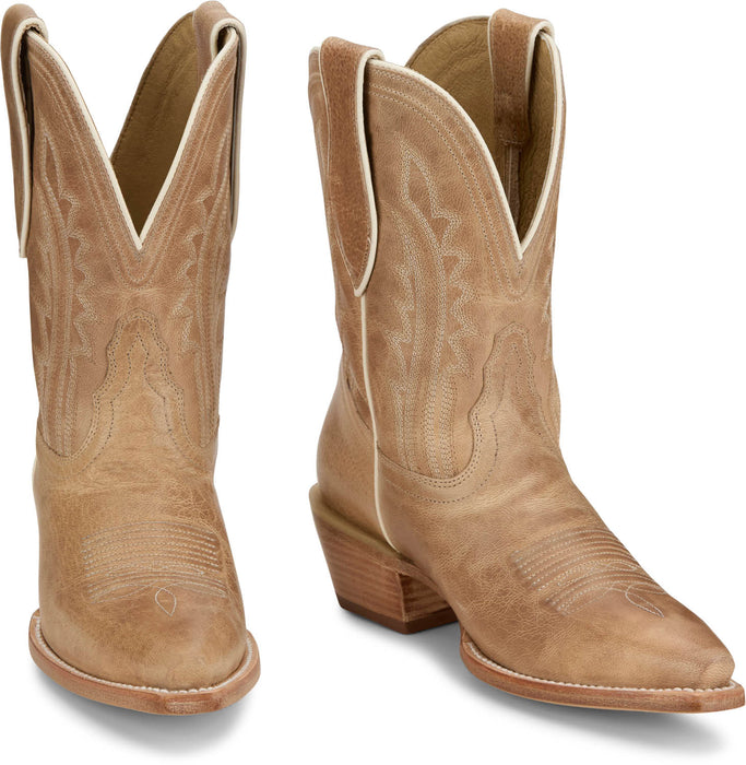 Tony Lama Womens Areli 9in Bootie Toffee Leather Cowboy Boots