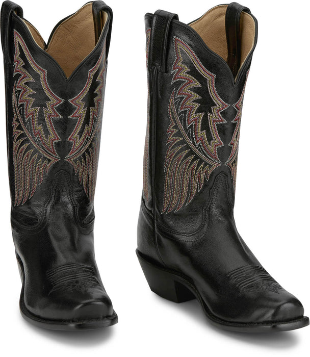 Tony Lama Womens Sagrada 11in Western Raven Leather Cowboy Boots