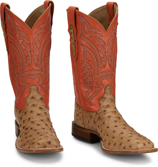 Tony Lama Mens Damilano 13in Western Umber Full Quill Ostrich Cowboy Boots