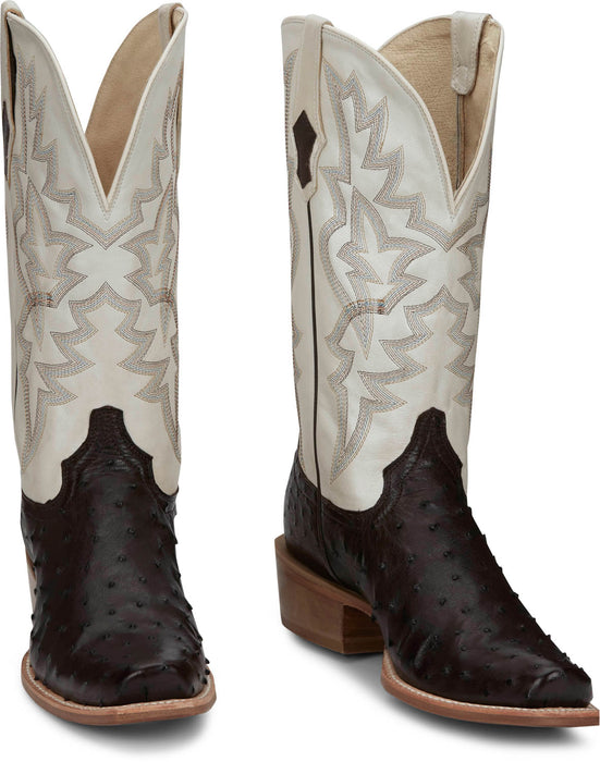 Tony Lama Mens Rylen II 13in Kango/White Full Quill Ostrich Cowboy Boots