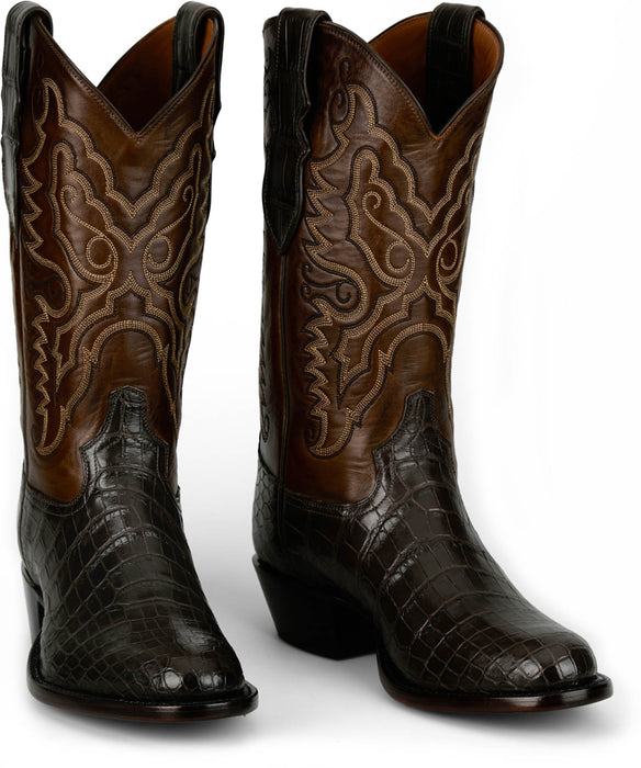 Tony Lama Mens Cas Chocolate Nile Crocodile Cowboy Boots