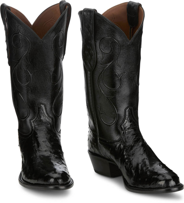 Tony Lama Mens Memphis 13in Midnight Full Quill Ostrich Cowboy Boots