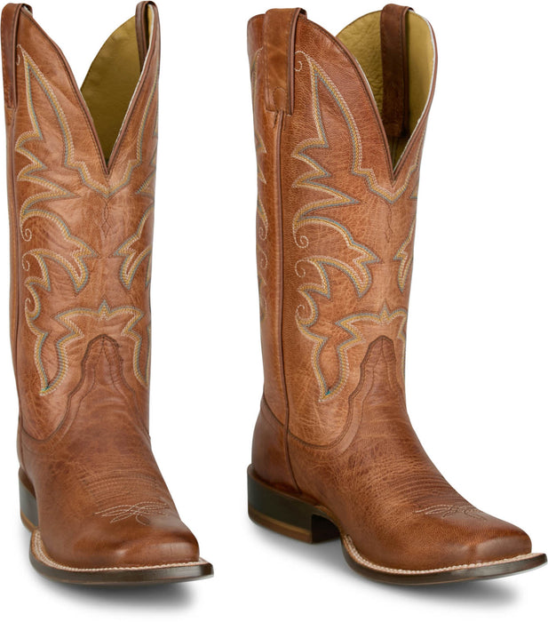 Tony Lama Womens Helena 13in Western Cognac Goat Leather Cowboy Boots