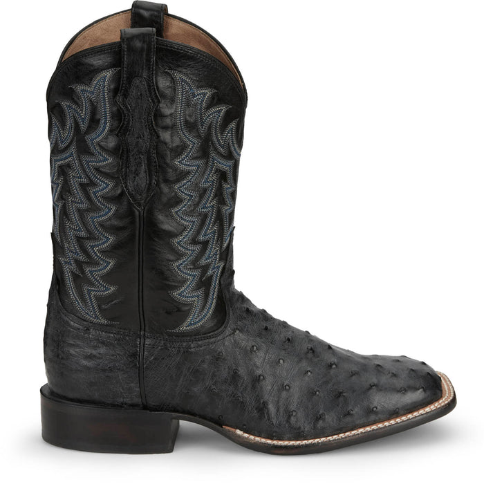 Tony Lama Mens Vale 11in Grey Full Quill Ostrich Cowboy Boots