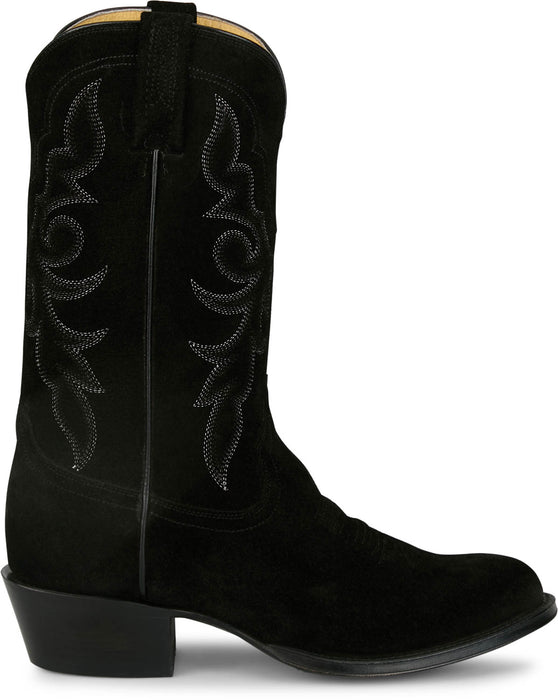 Tony Lama Mens Plano 12in Western Black Suede Cowboy Boots