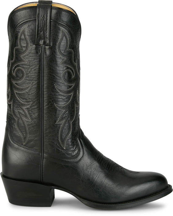 Tony Lama Mens Marco 12in Western Black Goat Leather Cowboy Boots