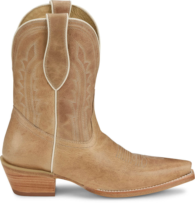 Tony Lama Womens Areli 9in Bootie Toffee Leather Cowboy Boots