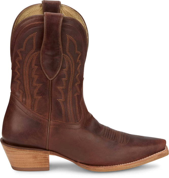 Tony Lama Womens Areli 9in Bootie Cognac Leather Cowboy Boots