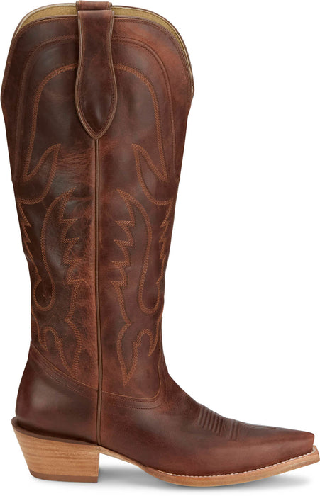 Tony Lama Womens Jess 15in Western Cognac Leather Cowboy Boots