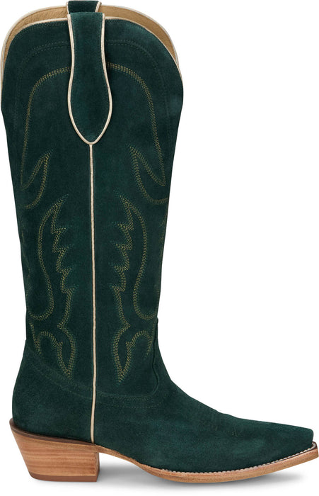 Tony Lama Womens Liz 15in Western Emerald Suede Cowboy Boots
