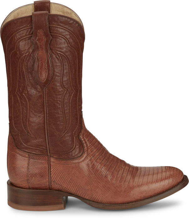 Tony Lama Mens Kirtland 12in Western Cognac Lizard Cowboy Boots