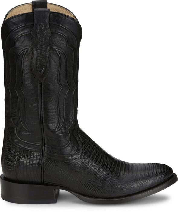 Tony Lama Mens Kirtland 12in Western Black Lizard Cowboy Boots