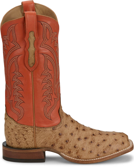 Tony Lama Mens Damilano 13in Western Umber Full Quill Ostrich Cowboy Boots