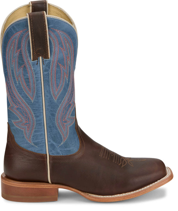 Tony Lama Womens Darcia Rust/Blue Leather Cowboy Boots