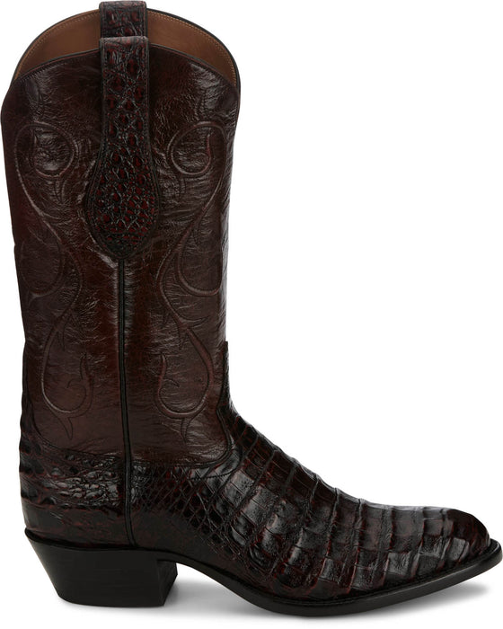 Tony Lama Mens Vicente 13in Western Burgundy Caiman Belly Cowboy Boots