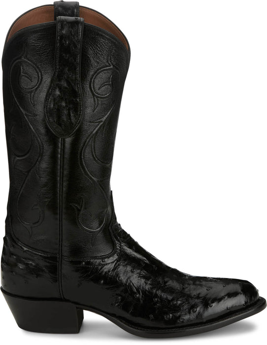 Tony Lama Mens Memphis 13in Midnight Full Quill Ostrich Cowboy Boots