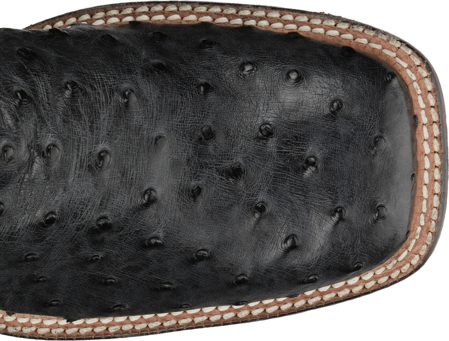 Tony Lama Mens Vale 11in Grey Full Quill Ostrich Cowboy Boots