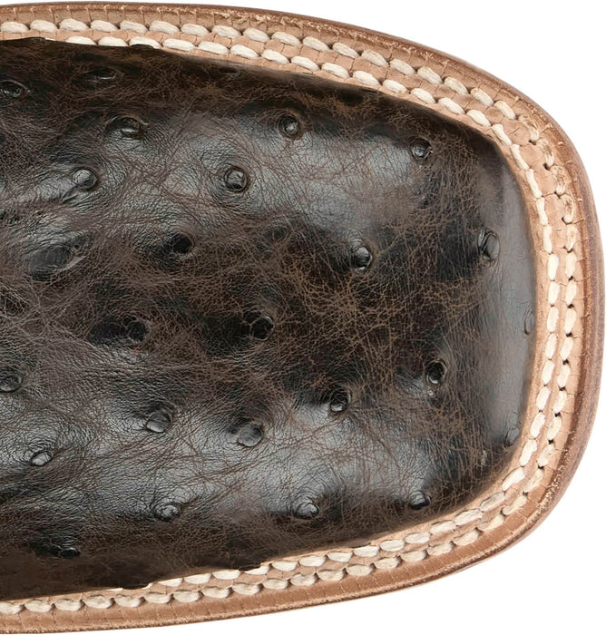 Tony Lama Mens Vale 11in Umber Full Quill Ostrich Cowboy Boots