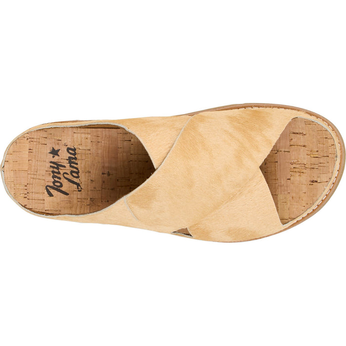 Tony Lama Womens Palmeras Tan Hair-On Cowhide Sandals Shoes