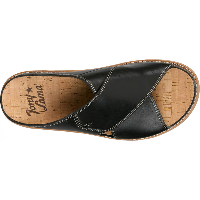 Tony Lama Womens Palmeras Black Cowhide Sandals Shoes