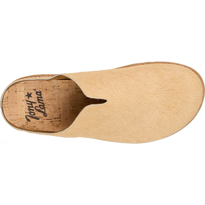 Tony Lama Womens Atrani Tan Hair-On Cowhide Clogs Shoes