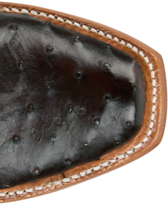 Tony Lama Womens Zaire Chocolate Full Quill Ostrich Cowboy Boots