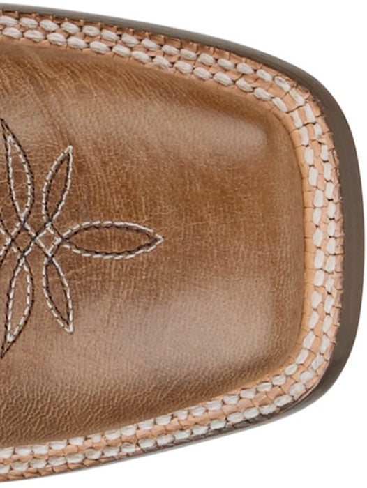 Tony Lama Womens Madison 11in Western Tan/Blue Goat Leather Cowboy Boots