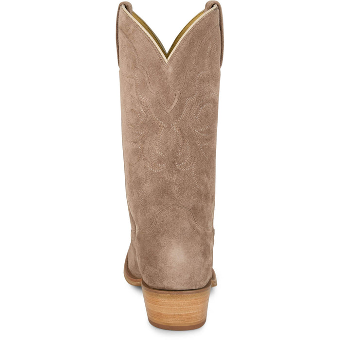 Tony Lama Mens Plano 12in Western Taupe Suede Cowboy Boots