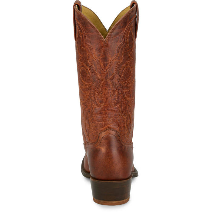 Tony Lama Mens Marco 12in Western Cognac Goat Leather Cowboy Boots