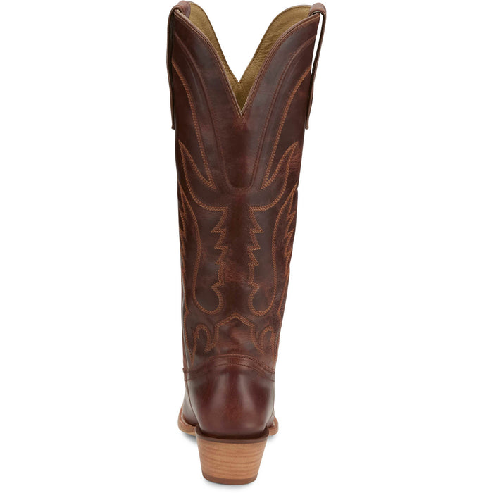 Tony Lama Womens Jess 15in Western Cognac Leather Cowboy Boots