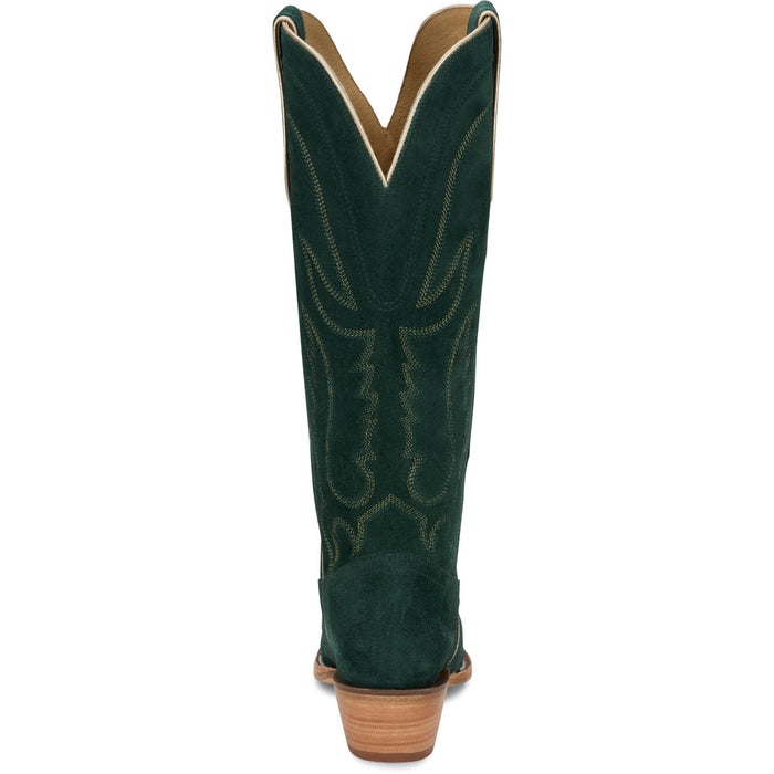 Tony Lama Womens Liz 15in Western Emerald Suede Cowboy Boots